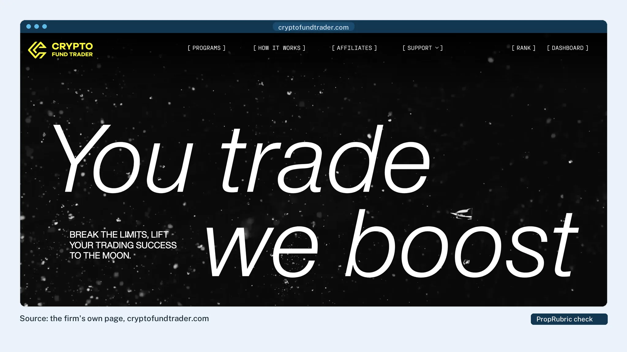 Crypto Fund Trader's platform choice of MT5, Match-Trader and Bybit with its 715 crypto pairs